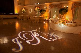 Custom monogram gobo projection