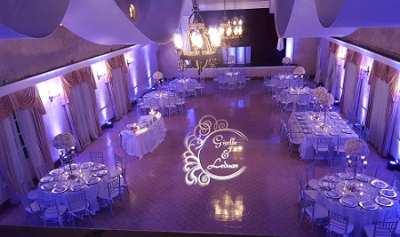 Up-lighting with monogram projection