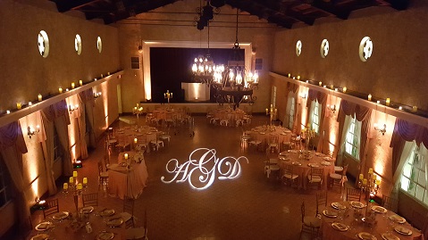 Custom monogram gobo projection