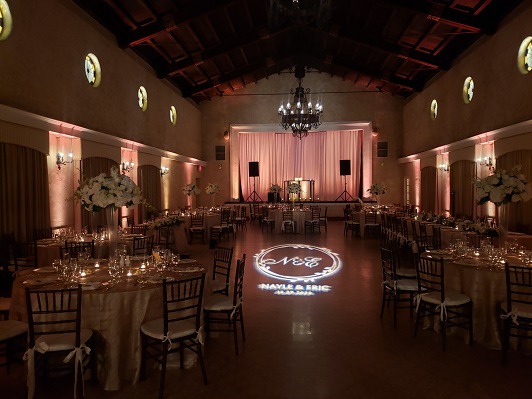 Stage draping with back lighting